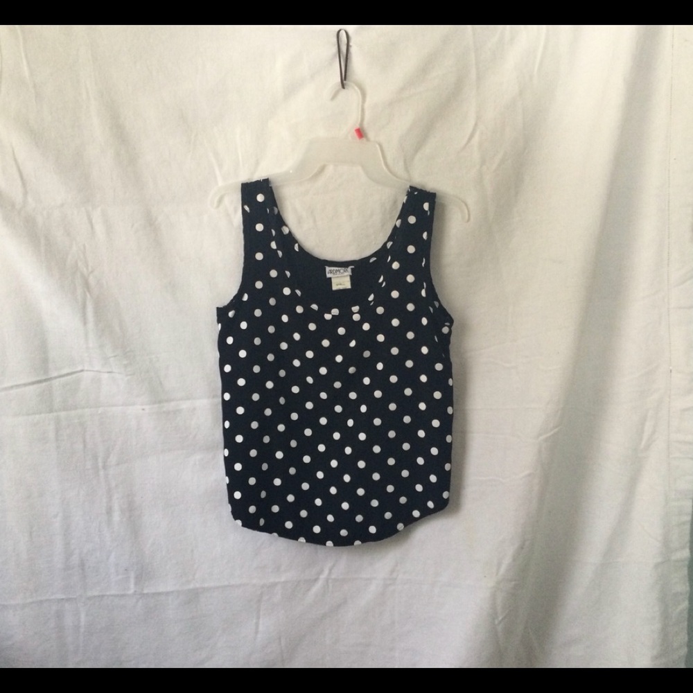 Vintage Black & White POLKA DOT Top Sz S USA MADE by ARDMORE